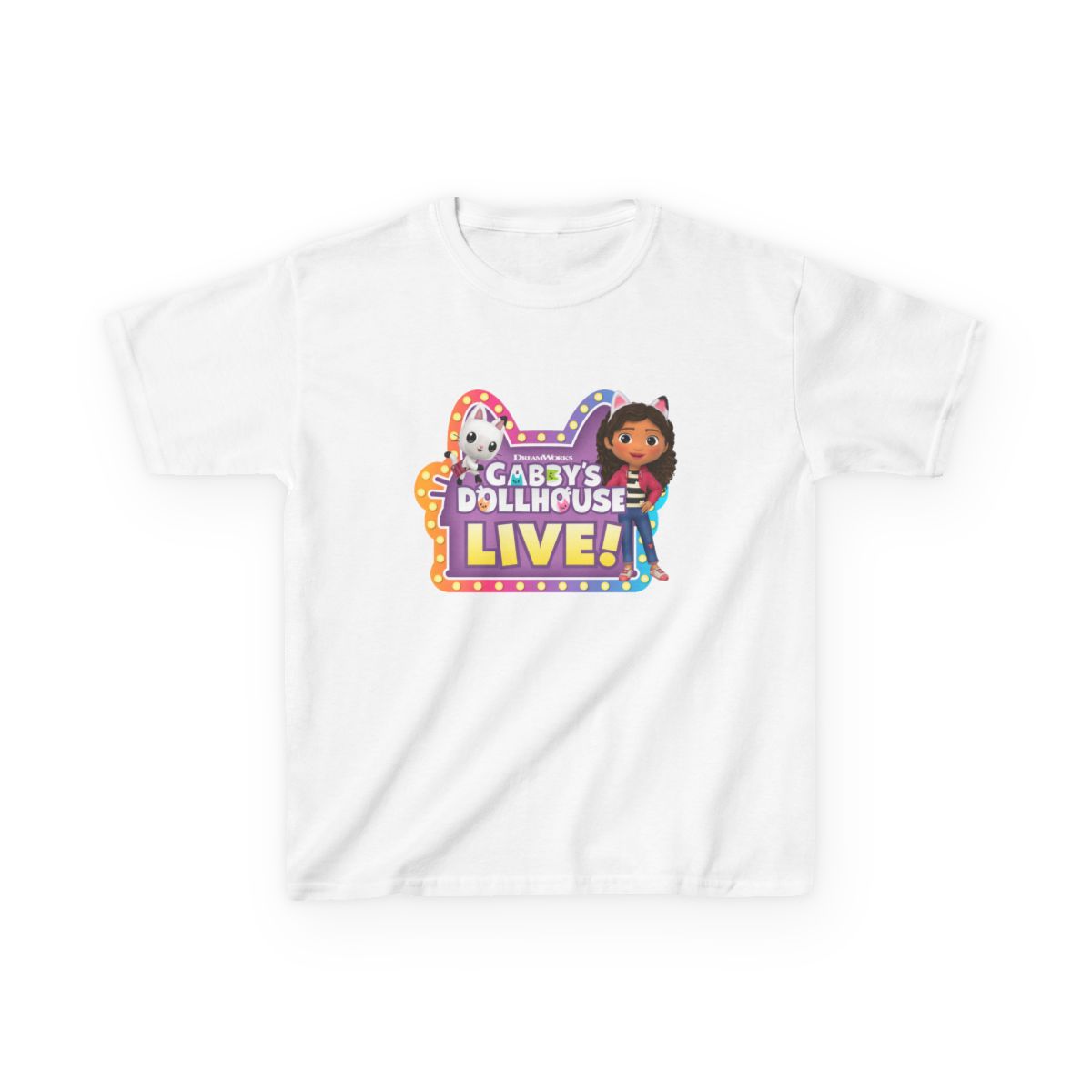 Gabby’s Dollhouse Live! Kids Tee | Cartoon Characters, Colorful Stage Logo | Gabby's Dollhouse - Gabby's Dollhouse official T-Shirts merch