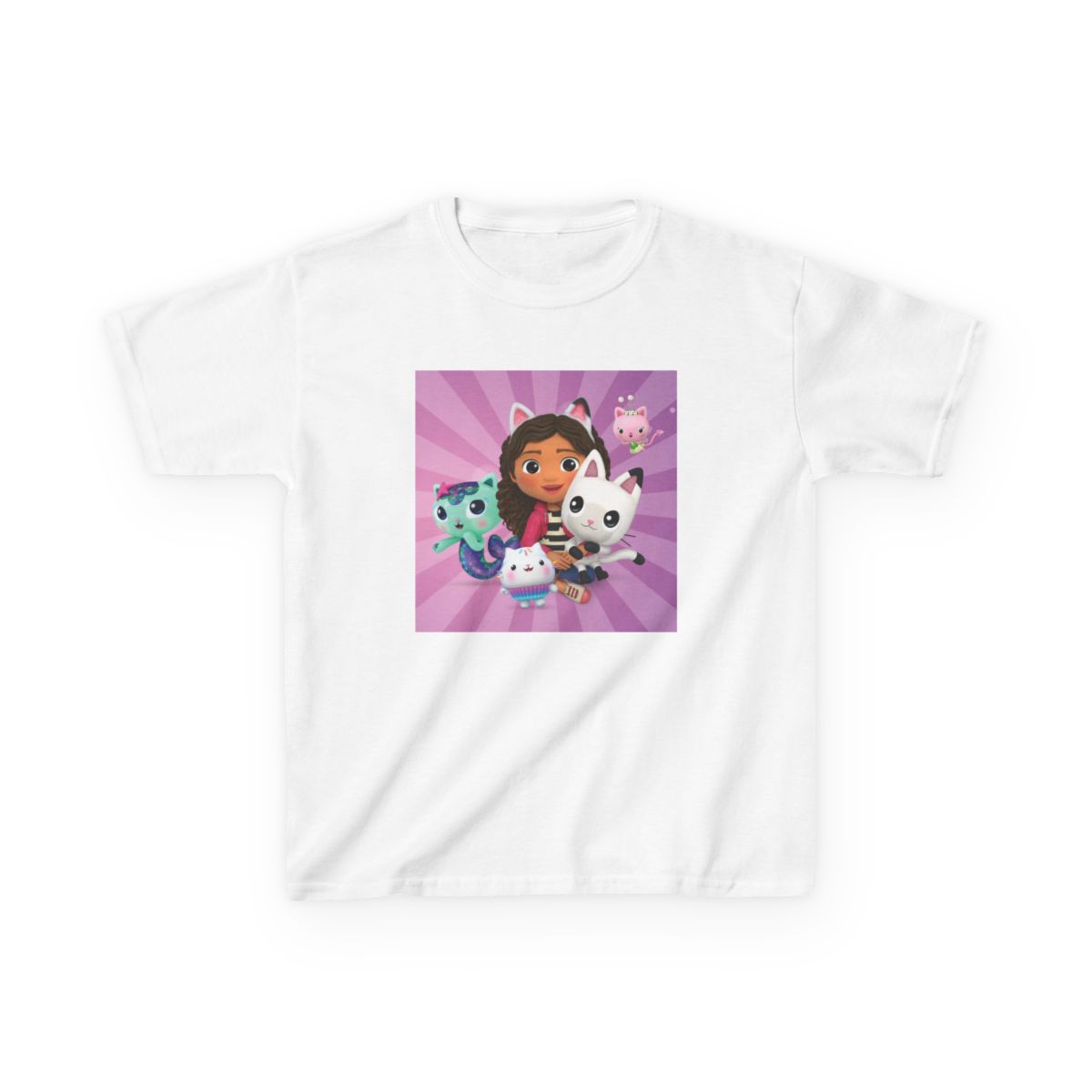 Girl with Cute Animal Friends Kids T-Shirt | Purple Cartoon Character Art | Gabby's Dollhouse - Gabby's Dollhouse official T-Shirts merch